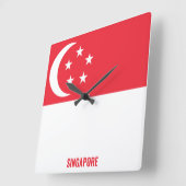 Singapore National Flag Patriotic Vierkante Klok (Hoek)