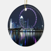 Singapore night skyline keramisch ornament (Links)