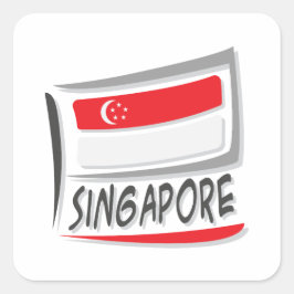 Singapore Pride X-vlag Vierkante Sticker