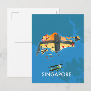 Singapore reiskaart feestdagenkaart