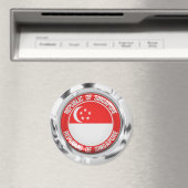 Singapore Round Emblem Magneet (Insitu (Vaatwasser))