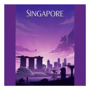 Singapore Silhouet Perfect Poster
