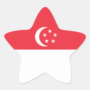 Singapore/Singaporese vlag Ster Sticker