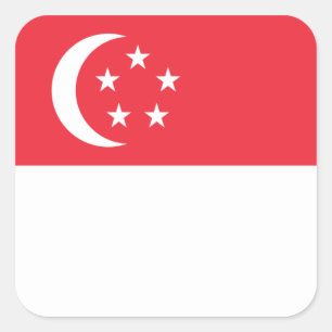 Singapore/Singaporese vlag Vierkante Sticker