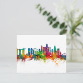 Singapore Skyline Briefkaart (Staand voorkant)