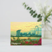 Singapore Skyline Briefkaart (Staand voorkant)