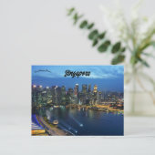 Singapore Skyline Briefkaart (Staand voorkant)