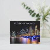 Singapore skyline en de Esplanadebrug Briefkaart (Staand voorkant)