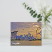 Singapore Skyline in de Sunset Briefkaart (Staand voorkant)