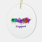 Singapore skyline in waterverf keramisch ornament (Links)