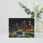 Singapore Skyline, nachtlichten Briefkaart (Staand voorkant)