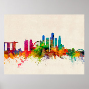 Singapore Skyline Poster