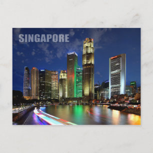 Singapore skyline van Elgin Bridge Briefkaart