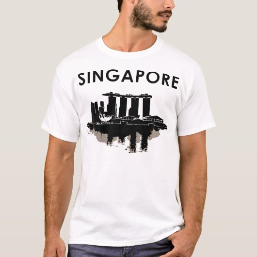 Singapore Skyline Vintage T-shirt (Voorkant)