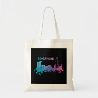 Singapore Skyline Waterverf Asia Souvenir P Tote Bag