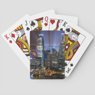 Singapore stadscentrum 's nachts pokerkaarten