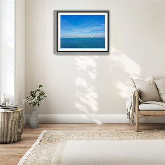 Singapore Strait Ocean Uitzicht met vrachtschepen Poster