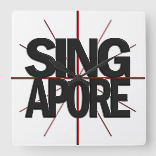 Singapore Timezone Wall klok (Voorkant)