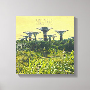 Singapore tuinen van de baai canvas afdruk