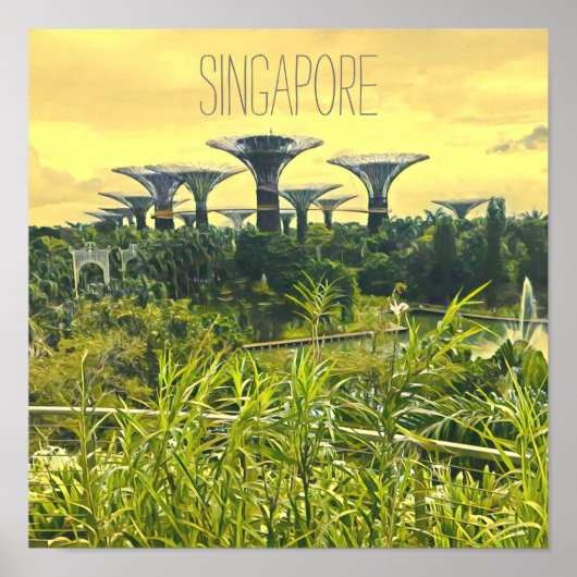 Singapore tuinen van de baai poster (Voorkant)