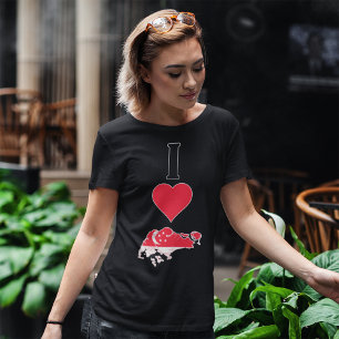 Singapore Vertical I Love Singaporees Flag Map T-shirt