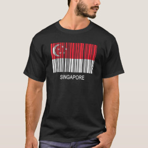 Singapore Vlag Barcode T-shirt