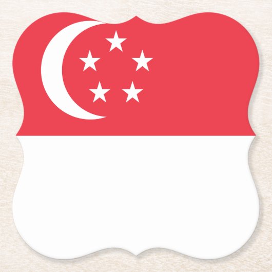 Singapore-vlag Kartonnen Onderzetters (Voorkant)