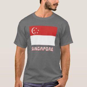 Singapore vlag met naam t-shirt