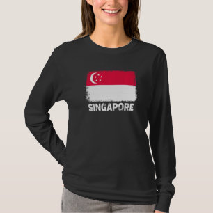 Singapore vlag ondersteunt Singaporese bevolking V T-shirt
