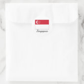 Singapore vlag ontwerp ronde sticker (Tas)