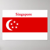 Singapore-vlag Poster (Voorkant)