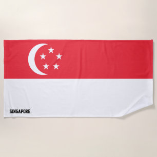 Singapore Vlag Prachtige Patriottische Strandlaken