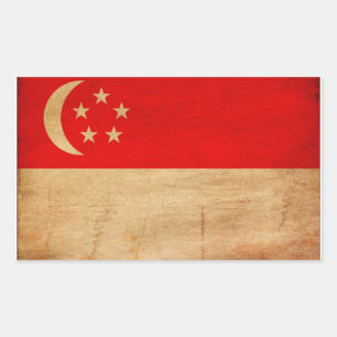 Singapore-vlag Rechthoekige Sticker