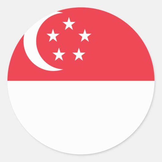 Singapore-vlag Ronde Sticker (Voorkant)