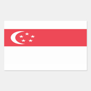 Singapore-vlaggen* Rechthoekige Sticker