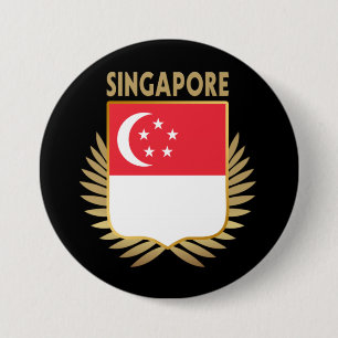 Singapore-vlaggenschip Ronde Button 7,6 Cm