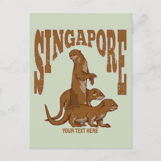Singapore Zee otters Briefkaart (Voorkant)