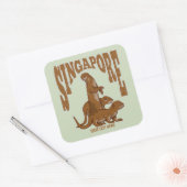 Singapore Zee otters Vierkante Sticker (Envelop)