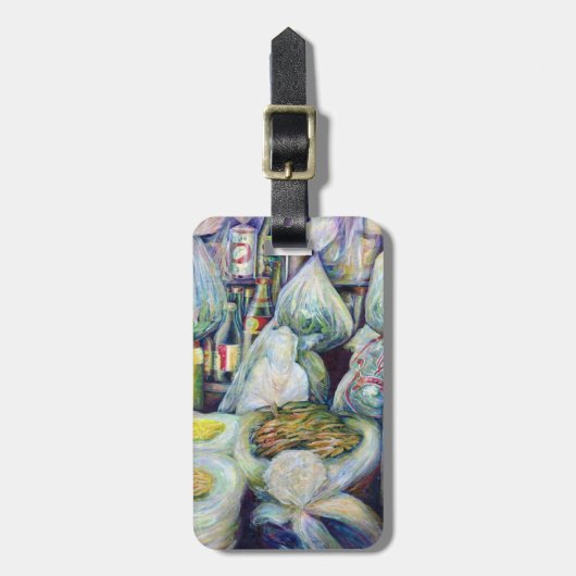 Singapore's zongedroogde aroma's bagagelabel (Voorkant verticaal)