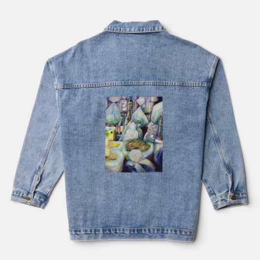 Singapore's zonnegedroogde aroma's denim jacket (Achterkant)