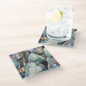 Singapore's zonnegedroogde aroma's glazen onderzetter (Schuin)