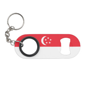 Singaporese vlag mini flessenopener