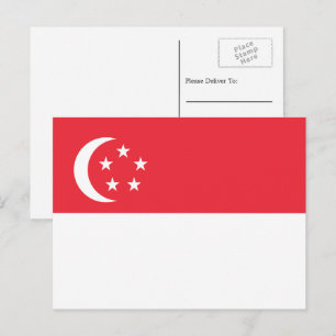 Singaporese vlag, vlag van Singapore Briefkaart