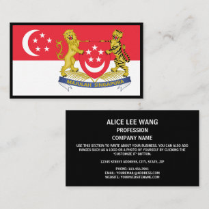 Singaporese Vlag & Wapen, Vlag van Singapore Visitekaartje