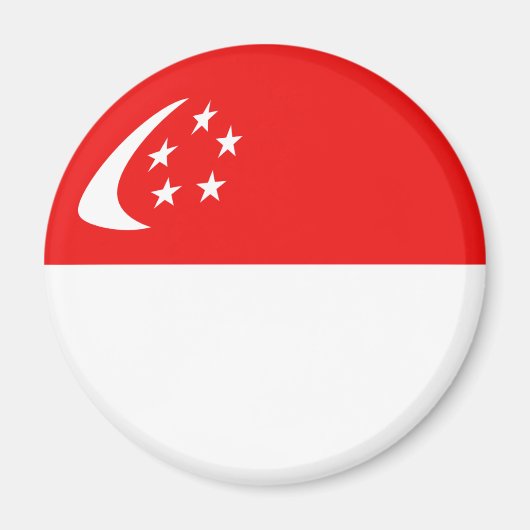 Singapour Aimant Drapeau Fisheye (Devant)