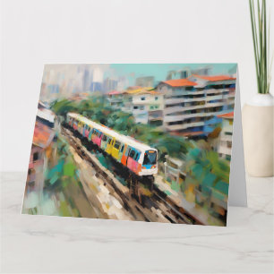 Singapour MRT Grande carte de voeux pliée