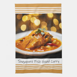 Singapour Poisson Tête Curry Serviette de cuisine