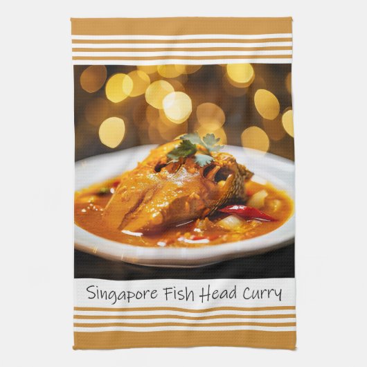 Singapour Poisson Tête Curry Serviette de cuisine (Vertical)