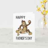 Singe animal de compagnie. Carte fête des pères pa (Fleur jaune)