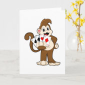 Singe au poker avec cartes de poker (Fleur jaune)